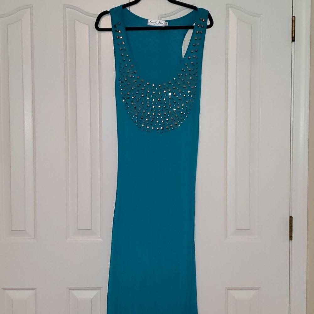Teal maxi dress